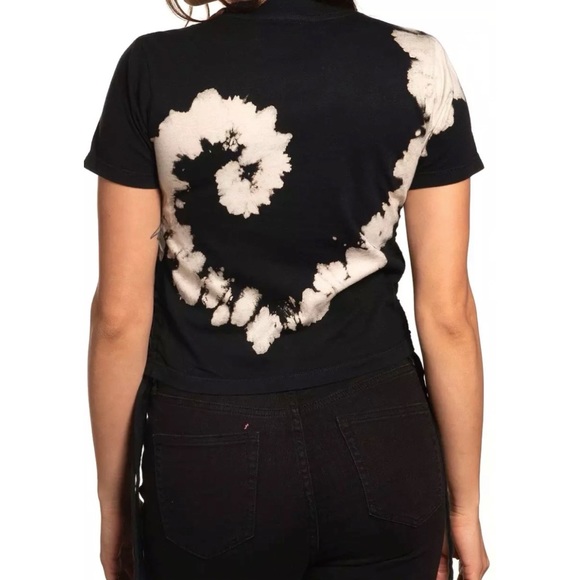 Affliction Women's T-Shirt ROCK UNICORN Adjustable Side Ties Biker - Picture 4 of 5